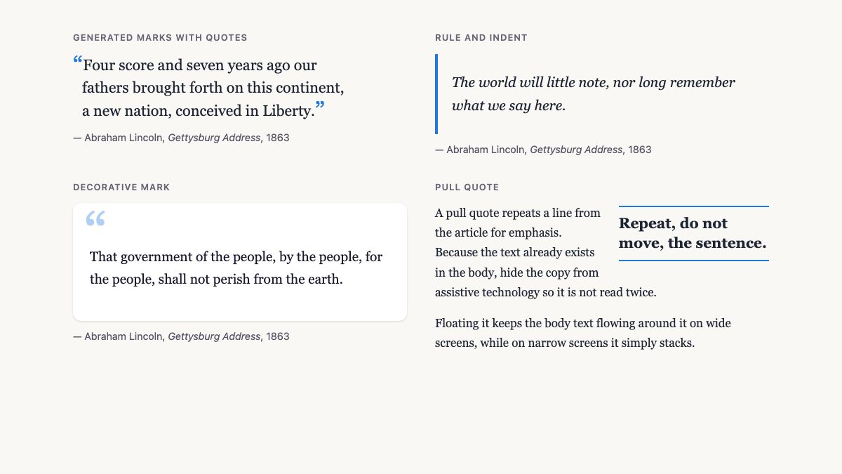 Simple Double Quotes with CSS