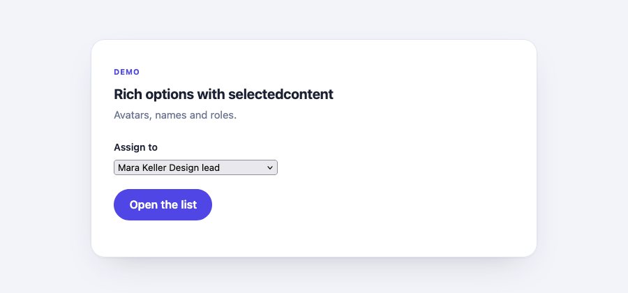 The Assign to rich select as a normal Firefox dropdown showing Mara Keller Design lead in a small grey native select box